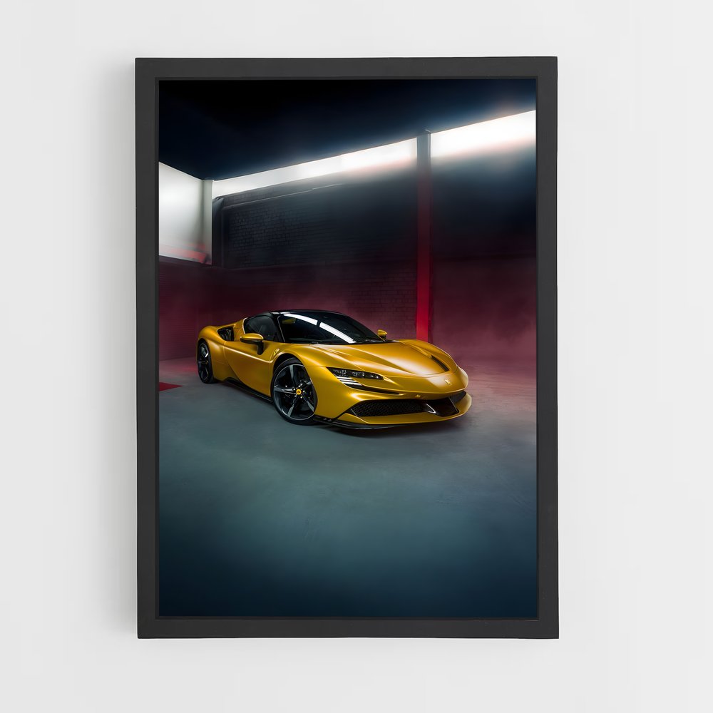 Poster Le Garage Jaune – affiche Ferrari (vue 2)